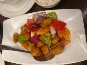 sweet and sour chicken  at Tofu Vegan - Islington in North London