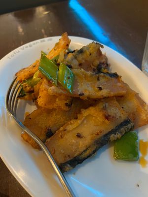 Double fried “fish” at Tofu Vegan - Islington in North London
