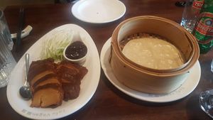 Duck pancake rolls at Tofu Vegan - Islington in North London