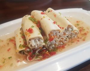 Yuk soggy cold spring rolls at Tofu Vegan - Islington in North London