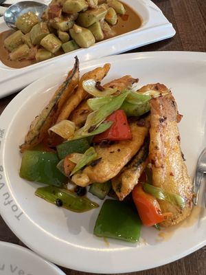 “Fish"  at Tofu Vegan - Islington in North London