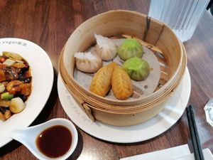 Assorted dim sum at Tofu Vegan - Islington in North London