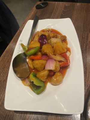 Cantonese sweet and sour chick'n  at Tofu Vegan - Islington in North London