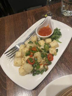 Deep fried tofu with salt and Sichuan pepper  at Tofu Vegan - Islington in North London