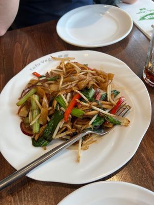 Ho fun noodles at Tofu Vegan - Islington in North London