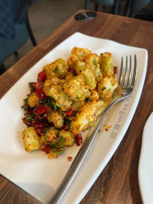 Deep fried asparagus  at Tofu Vegan - Islington in North London