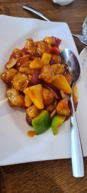 Sweet and sour chicken at Tofu Vegan - Islington in North London