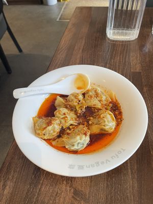 These dim sums were spicy & tasty.   at Tofu Vegan - Islington in North London