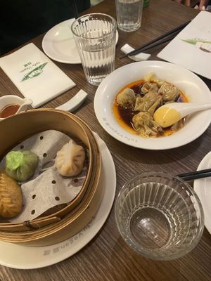 Wontons in chilli oil  at Tofu Vegan - Islington in North London