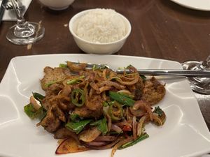 Stir fry “lamb” with cumin  at Tofu Vegan - Islington in North London