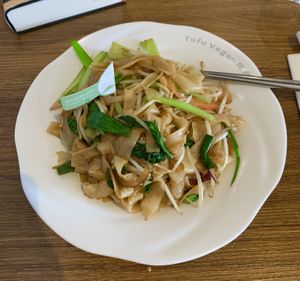 Gf ho fun noodles & veg   at Tofu Vegan - Islington in North London
