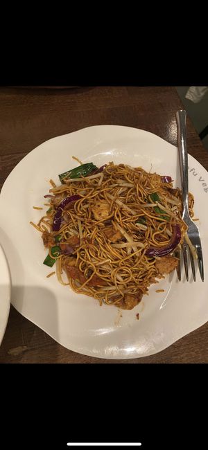 Friend noodles  at Tofu Vegan - Islington in North London