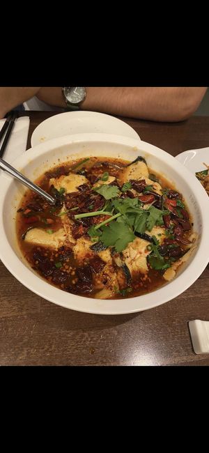 Spicy tofish in chilli oil  at Tofu Vegan - Islington in North London