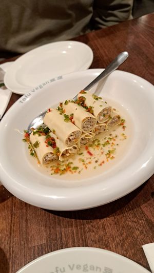 Tofu and vegetable rolls at Tofu Vegan - Islington in North London