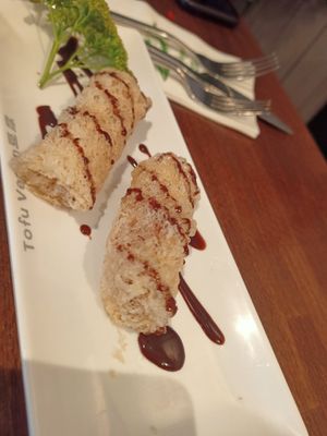 Dessert potato roll at Tofu Vegan - Islington in North London