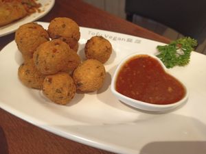 Tofu and mushrooms ball at Tofu Vegan - Islington in North London