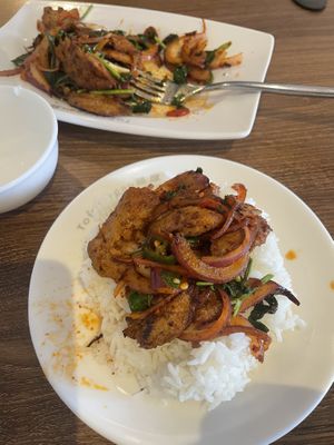 Stir-fried “Lamm” with cumin and chilli  at Tofu Vegan - Islington in North London