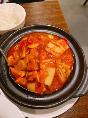 Tofu with kimchi  at Tofu Vegan - Islington in North London