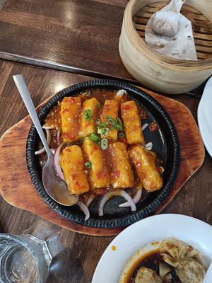Sizzling tofu at Tofu Vegan - Islington in North London