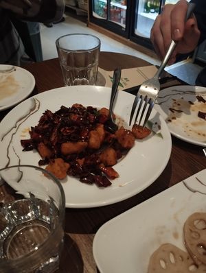 Chili "chicken" at Tofu Vegan - Islington in North London