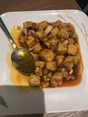 Gong bao tofu with peanuts butter  at Tofu Vegan - Islington in North London