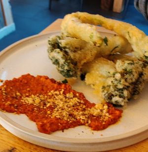 Tempura tenderstem broccoli at Vegan Tapas in Heswall