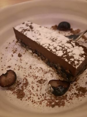 Vegan chocolate dessert at Casa Chow in Gouda