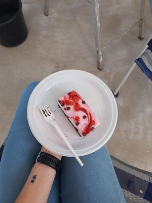 Strawberry cake at Bakker Bart in Gouda