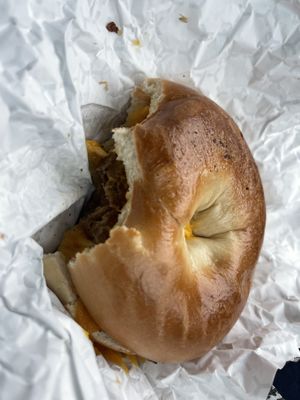 Vegan sausage sandwich w/ cheese and veganaise  at Curiosity Coffee Bar in Columbia