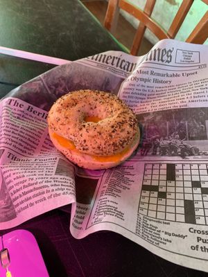 Vegan sausage sandwich   at Curiosity Coffee Bar in Columbia