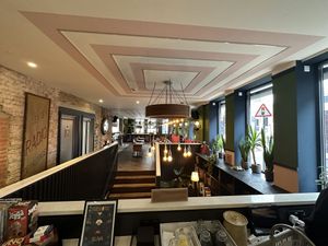 View from hotel reception into Powerplant  #Veganuary at Powerplant in North West London