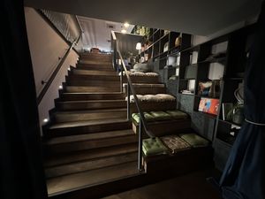 Nice seating area downstairs  #Veganuary at Powerplant in North West London