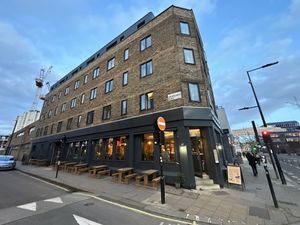 Outside seating and hotel upstairs  #Veganuary at Powerplant in North West London
