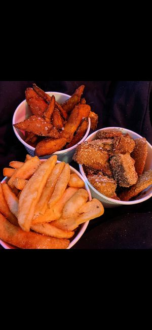 Trio of fries. at Grill'd Fairfield in Fairfield