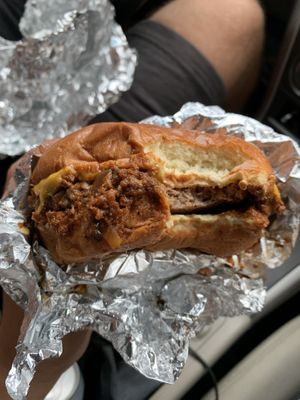 Idk! The sloppy joe one?  at Wizard Burger in Albany