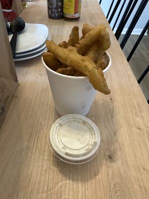 Fried pickles and ranch #Veganuary at Wizard Burger in Albany