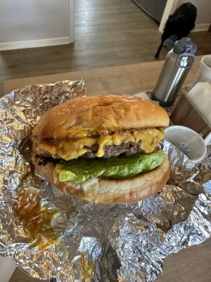 Original burger  at Wizard Burger in Albany