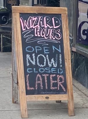 A fun restaurant with a great sense of humor!  at Wizard Burger in Albany