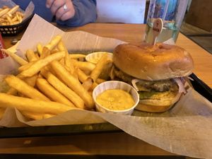 Sorcerers supreme combo with ranch and jalapeño garlic crema   at Wizard Burger in Albany