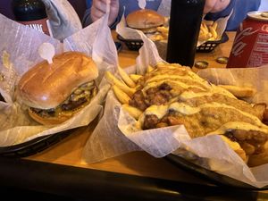 Magicano with chili cheese friess  at Wizard Burger in Albany