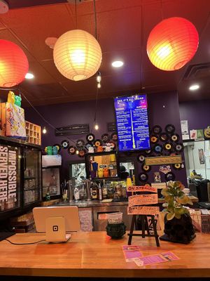 Counter where you order   at Wizard Burger in Albany