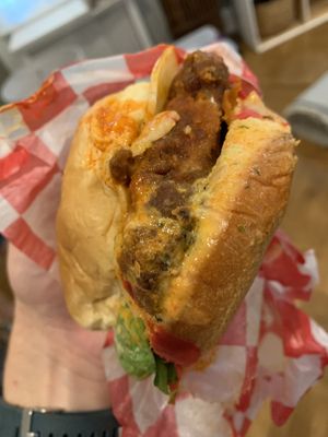Spicy funguy sandwich at PLNT Burger in Jenkintown