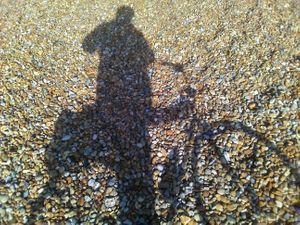 This is a good modern but not in the same league of quality and comfort, but it is similarly light to pedal after making some changes.  at The Bathing Hut in St Leonards