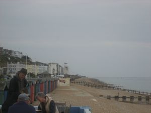 The View from the bathing hut café at The Bathing Hut in St Leonards