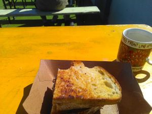 Visiting pop up Plant the Seed for one weekend. My own mug. at The Bathing Hut in St Leonards