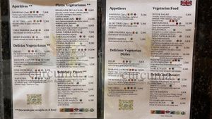 Menu / january ’22, dishes with the green (v) are vegan  at Curcumaa in Gran Canaria