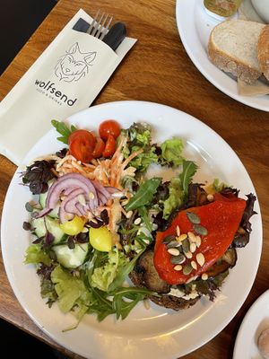 Hummus and grilled vegetables sandwich  at Wolfsend in Zaandijk