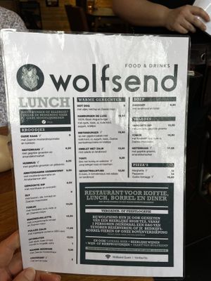 Menu   at Wolfsend in Zaandijk