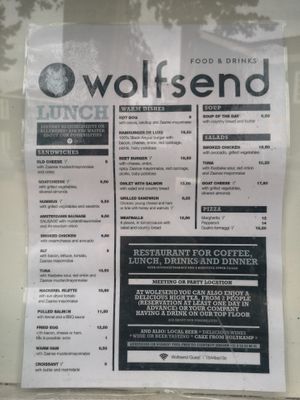Menu - not soo much vegan... at Wolfsend in Zaandijk