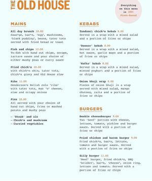 Fully vegan menu at The Old House in Sheffield
